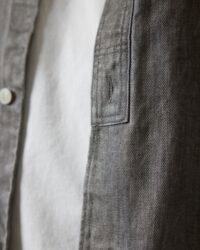 Seuvas Linen Band Collar Shirt - Black