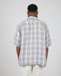 Seuvas Linen Open Collar Shirt - Blue