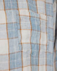 Seuvas Linen Open Collar Shirt - Blue