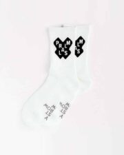 PRAS x MLAL Cross Cordura Socks - White/Black