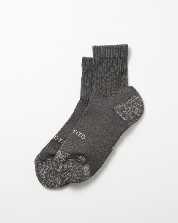 RoToTo Everyday Pile Mini Crew Sock - Charocal