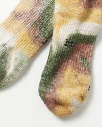 RoToTo Hemp/Organic Cotton Pile Ankle Sock "Tie Dye" - Green/Gold/Brown