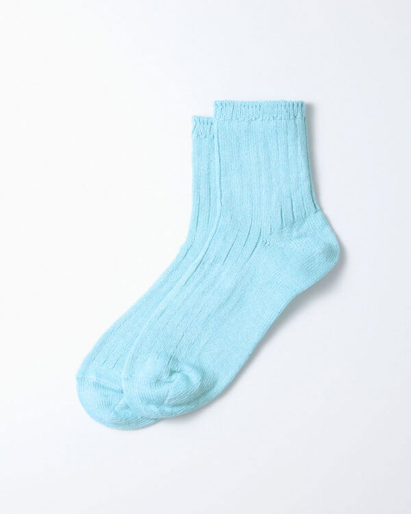 RoToTo Linen Cotton Ankle Socks - Sky Blue