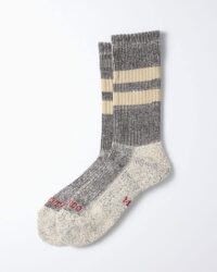 RoToTo Pile Stripe Marl Socks Black/Beige
