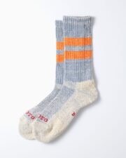 RoToTo Pile Stripe Marl Socks - Blue/Orange