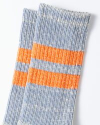 RoToTo Pile Stripe Marl Socks - Blue/Orange