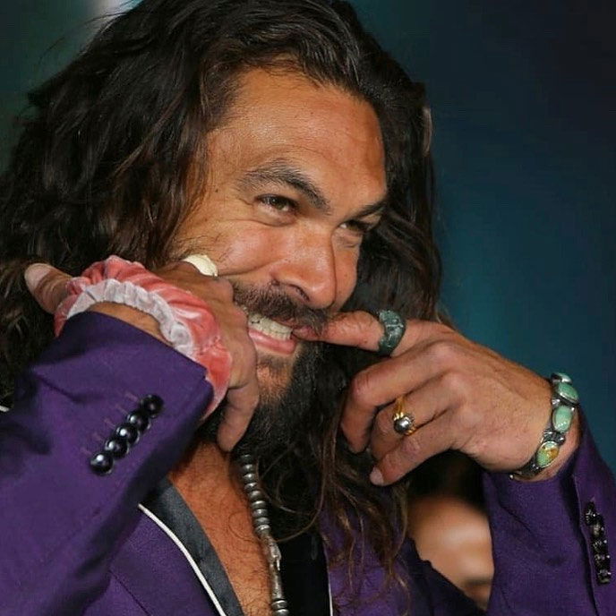 Jason Momoa wearing a custom Red Rabbit Trading Co. bracelet