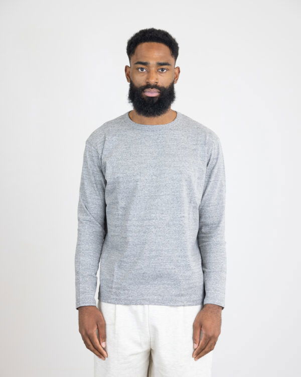 Riding High Loopwheel LS Tee - Mix Grey