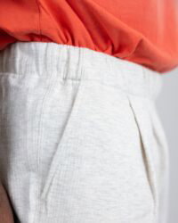 Riding High Bravo Yarn Sudare Pattern French Terry Shorts - Natural Grey