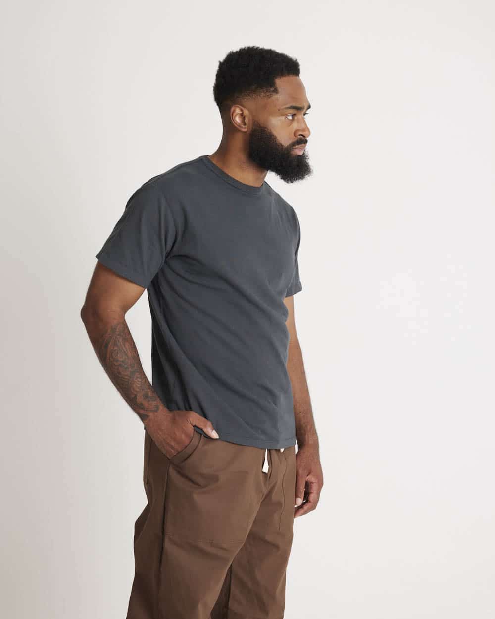 Loop & Weft Loopwheeled Shoulder Taped Crew