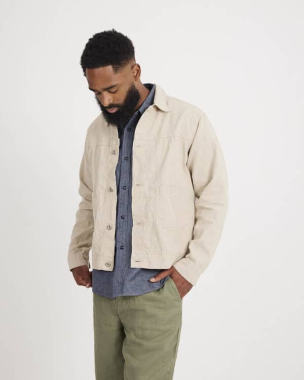 Seuvas Linen/Cotton Trucker Jacket