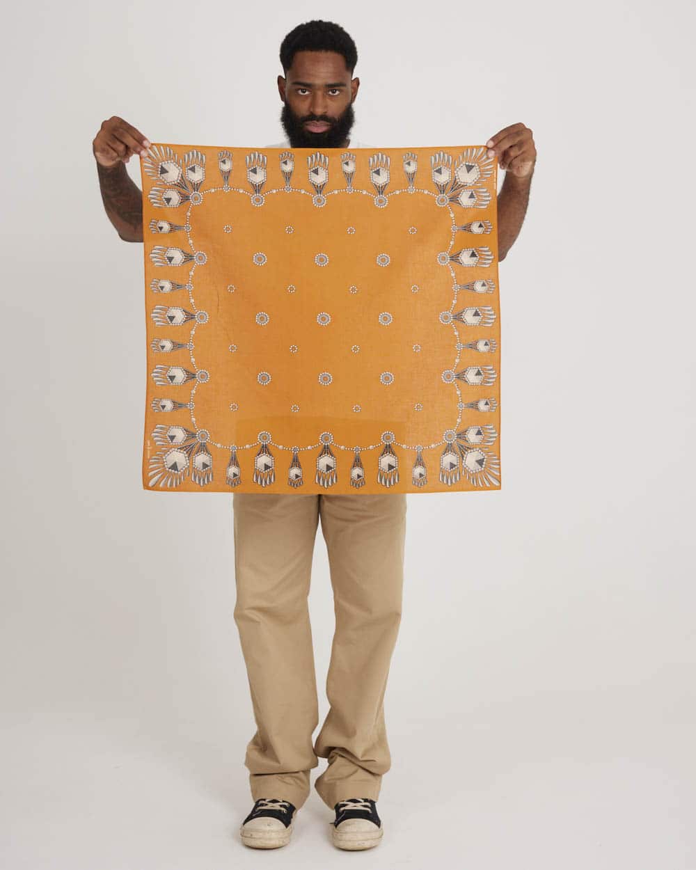 One Ear Brand Filigree Bandanna - Tangerine