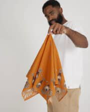 One Ear Brand Filigree Bandanna - Tangerine