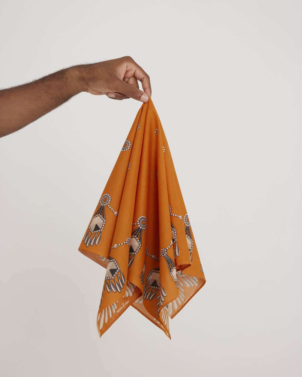 One Ear Brand Filigree Bandanna - Tangerine