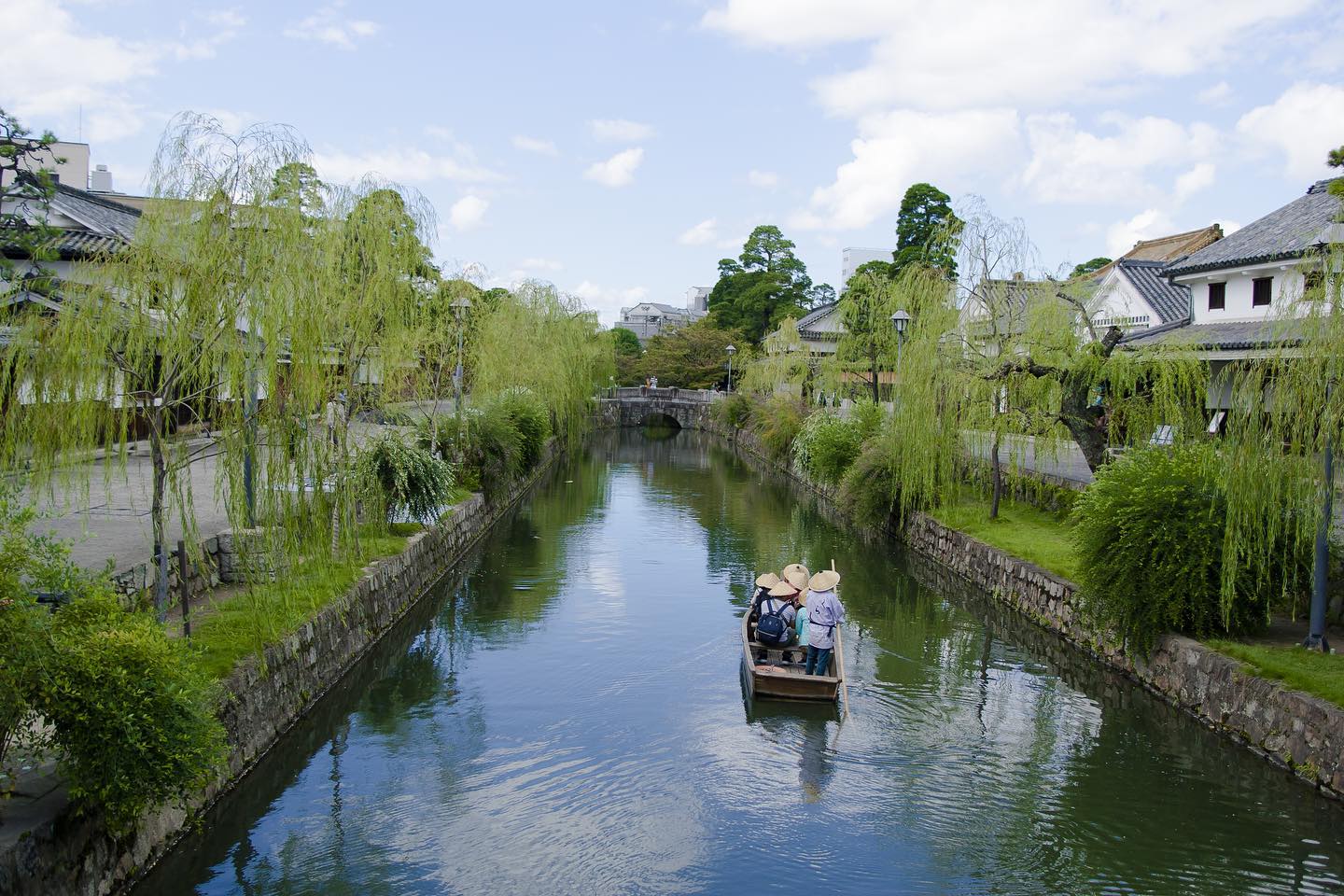 Winter view along Kurashiki Bikan canal